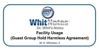 Facility Usage Hold Harmless Agreement cover page.