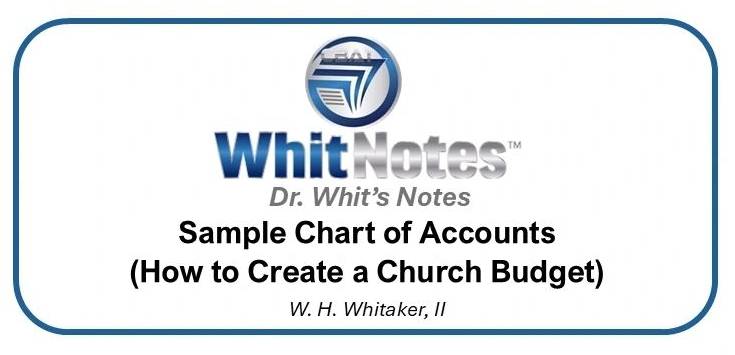 WhitNotes church budget chart title page.