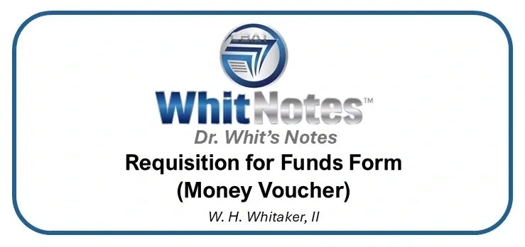 Requisition for Funds Form cover image.